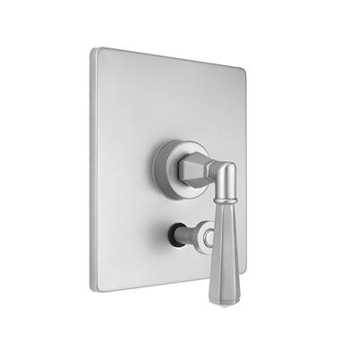 Jaclo Pressure Balance Trim with Diverter - Rectangle Plate with Hex Lever in Polished Gold