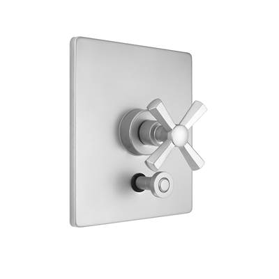 Jaclo Pressure Balance Trim with Diverter - Rectangle Plate with Hex Cross in Polished Gold