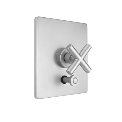 Jaclo Pressure Balance Trim with Diverter - Rectangle Plate with Contempo Slim Cross in Black Nickel