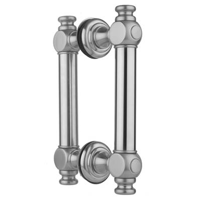 Jaclo H60 Smooth with End Caps Shower Door Pull - 6" - Back to Back in Stone Grey