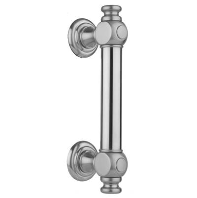 Jaclo H60 Smooth with End Caps Shower Door Pull - 18" - Front Mount in Stone Grey