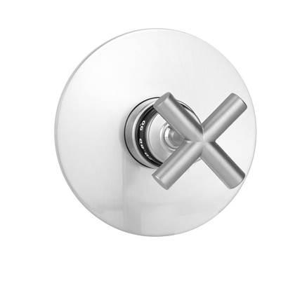 Jaclo Contempo Slim Cross Handle Trim - Round Plate in Antique Brass