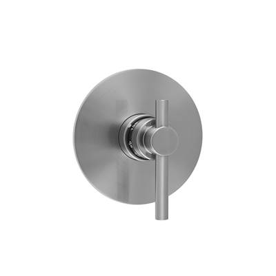 Jaclo Round Plate with Contempo Low Peg Lever Trim for Thermostatic Valves (J-TH34 & J-TH12) in Unlacquered Brass