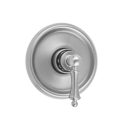 Jaclo Round Step Plate Thermostatic Shower Faucet Trim - Ball Lever in Polished Gold