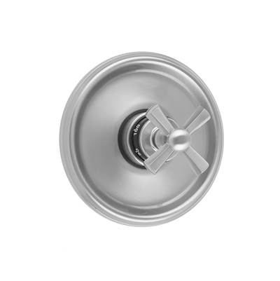 Jaclo Thermostatic Round Step Plate Hex Cross Trim - J-TH34 & J-TH12 in Unlacquered Brass