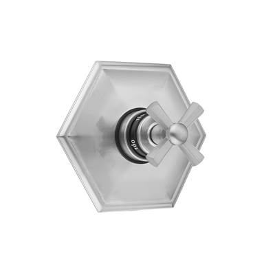 Jaclo Hex Plate Hex Cross Shower Trim - For Thermostatic Valves J-TH34 & J-TH12 in Antique Brass