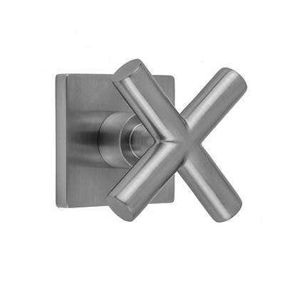 Jaclo Contempo Slim Cross - Square Escutcheon - Exacto Volume Control in Antique Brass