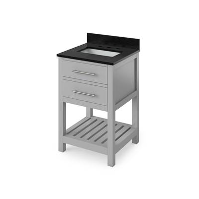 Jeffrey Alexander Wavecrest Single Sink Vanity Set - 24" in Grey