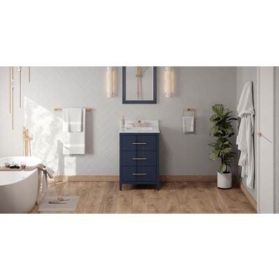 Jeffrey Alexander Katara Vanity Set - 24" - White Carrara Marble Top in Hale Blue