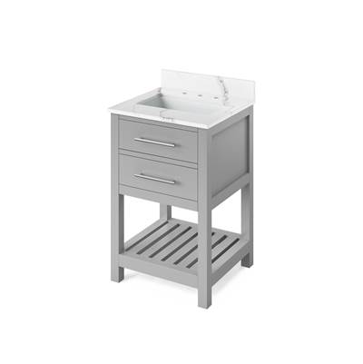 Jeffrey Alexander Wavecrest Single Sink Vanity Set - 24" in Grey