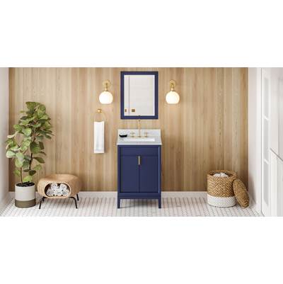 Jeffrey Alexander Theodora Vanity - 24" - White Carrara Marble Top in Hale Blue