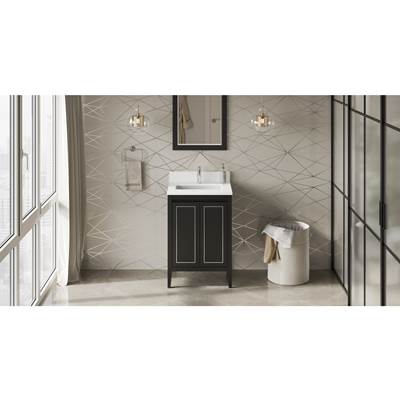 Jeffrey Alexander Percival Vanity - 24" - White Quartz in Black