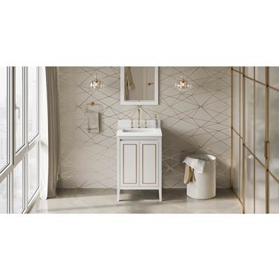 Jeffrey Alexander Percival Vanity - 24" - White Quartz Top - Undermount Rectangle Bowl in White