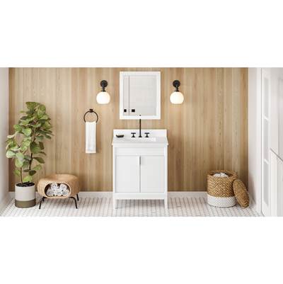 Jeffrey Alexander 2nd Gen Theodora Vanities Single Sink Vanity Set - 30" in White