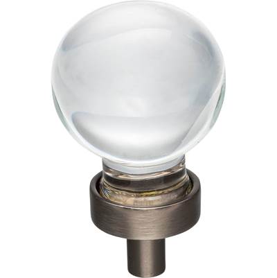 Jeffrey Alexander Harlow Sphere Glass Cabinet Knob - 1-1/16" Diameter in Brushed Pewter
