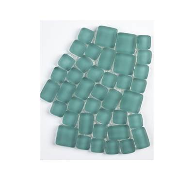 Jeffrey Court Reef Glass ARCH CARD Pebble Mosaic in Marina