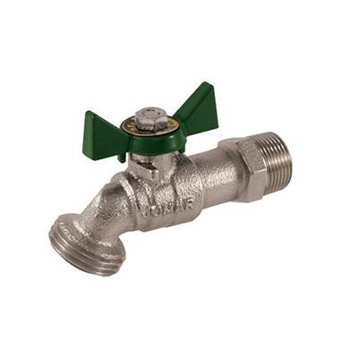 Jomar Hose Bibb - 1/2 Inch Threaded - Quarter-Turn No Kink in Nickel
