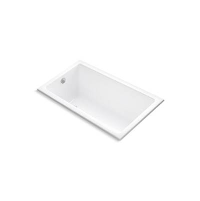 Kallista Perfect Small Rectangular Air Drop-In Bathtub With Remote Control in Stucco White