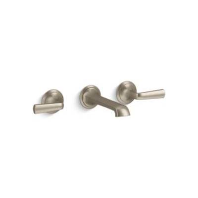 Kallista Script Wall-Mount Bathroom Sink Faucet - Lever Handle - 1.2 GPM in Brushed Bronze