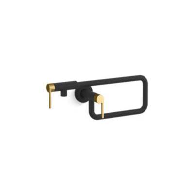 Kallista Juxtapose Wall Mount Pot Filler in Matte Black