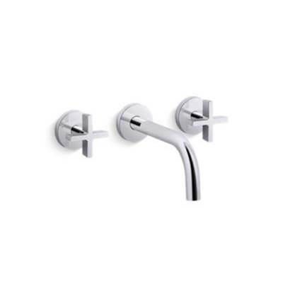 Kallista One® Wall-Mount Bathroom Sink Faucet - Cross Handle - Short Spout - 1.2 GPM in Polished Chrome