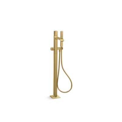 Kallista Bezel® Floor-Mount Bath Faucet with Hand Shower