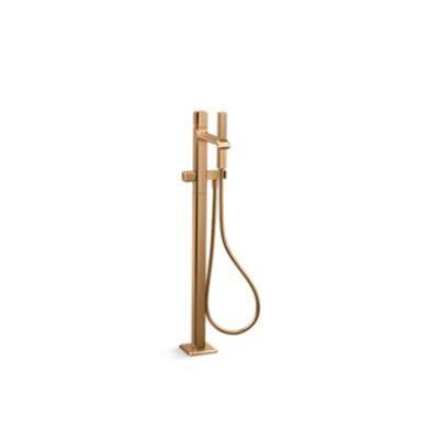 Kallista Bezel® Floor-Mount Bath Faucet with Hand Shower