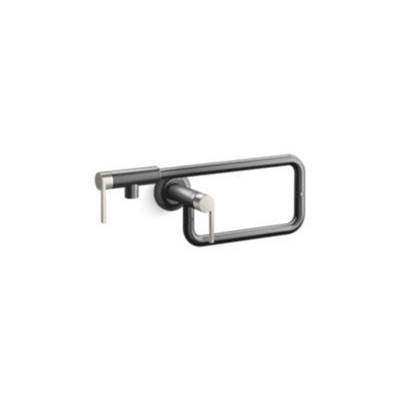 Kallista Juxtapose Wall Mount Pot Filler in Brushed Graphite