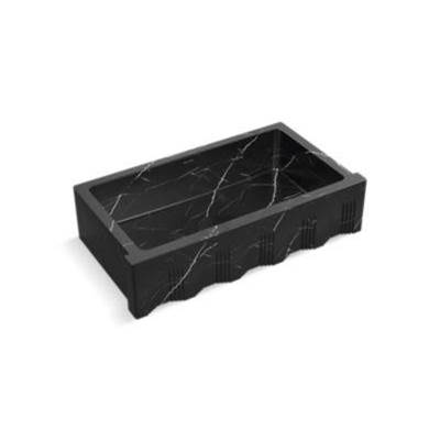 Kallista Voussoir 36 Kitchen Sink in Nero Marquina