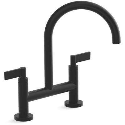 Kallista One® Kitchen Bridge Faucet - Lever Handle - Deck Mount in Matte Black
