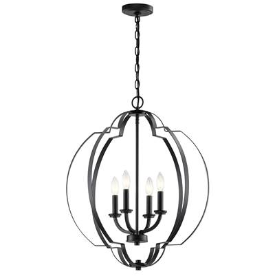 Kichler Lighting Voleta 4-Light Large Foyer Pendant in Black