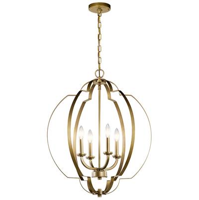Kichler Lighting Voleta 4-Light Large Foyer Pendant in Natural Brass