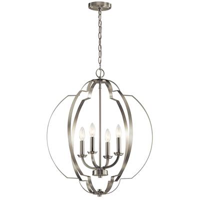 Kichler Lighting Voleta 4-Light Large Foyer Pendant in Brushed Nickel