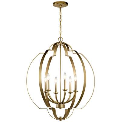 Kichler Lighting Voleta 6-Light Chandelier in Natural Brass