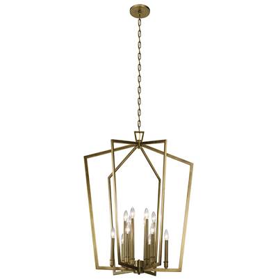 Kichler Lighting Abbotswell Foyer 12-Light Chandelier in Natural Brass