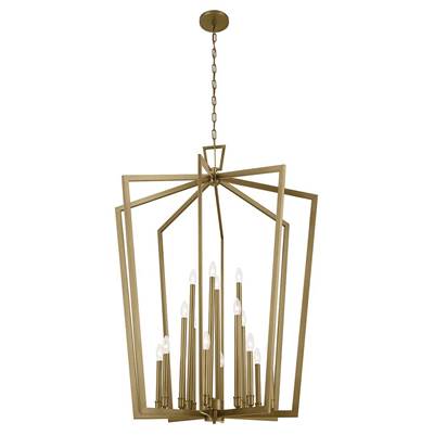 Kichler Abbotswell Foyer Pendant - 49" - 16-Light in Natural Brass