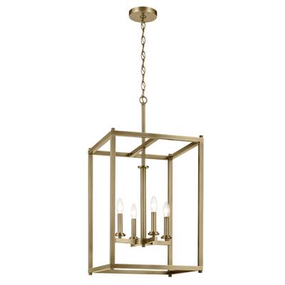 Kichler Crosby 31" Foyer Pendant - 4-Light - Clear Glass in Natural Brass