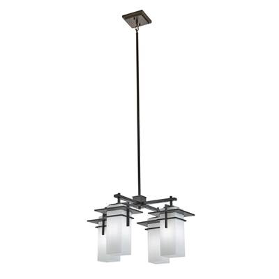 Kichler Lighting Caterham 4-Light Outdoor Chandelier in Olde Bronze