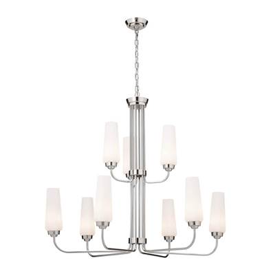 Kichler Lighting Truby 34'' 9-Light 2-Tier Chandelier in Polished Nickel