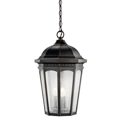 Kichler Lighting Courtyard Outdoor Pendant - 3 Lights in Rubbed Bronze