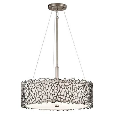 Kichler Lighting Silver Coral Pendant/Semi Flush - 3Lt in Classic Pewter