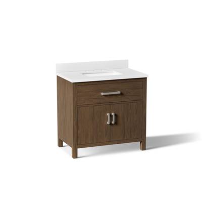 Kohler Kresla 36'' Bathroom Vanity Cabinet with Sink and Quartz Top - Draper Oak