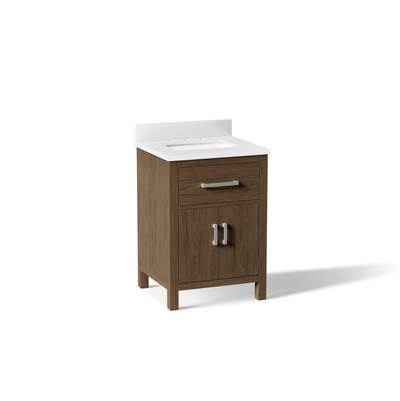 Kohler Kresla 24'' Bathroom Vanity Cabinet with Sink and Quartz Top - Draper Oak