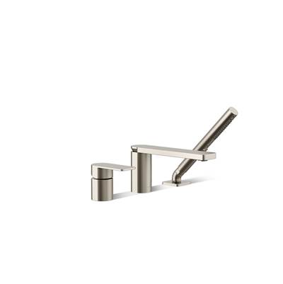 Kohler Parallel Deck-mount Bath Faucet with Handshower - Vibrant Brushed Nickel