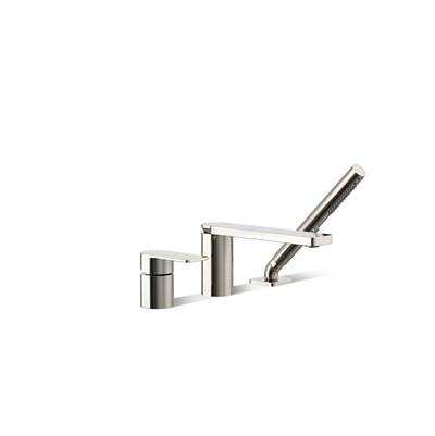 Kohler Parallel Deck-mount Bath Faucet with Handshower - Vibrant Polished Nickel