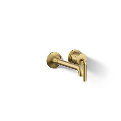 Kohler | Tone | Wall Mounted Bathroom Sink Faucet - Vibrant Brushed Moderne Brass