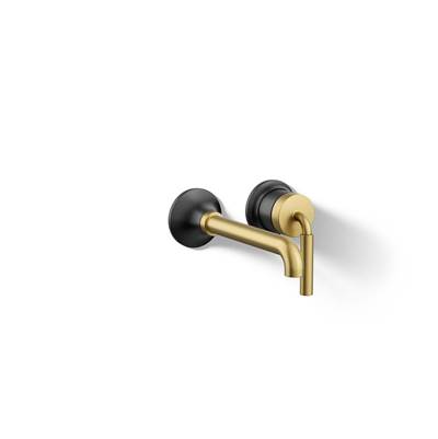 Kohler | Tone | Wall Mounted Bathroom Sink Faucet - Matte Black With Brushed Moderne Brass