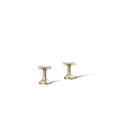 Kohler Occasion Deck-mount Bath Faucet Handles with Cross Design - Vibrant French Gold