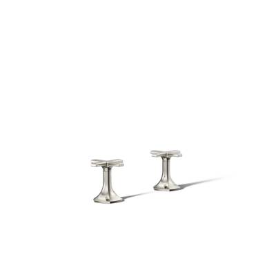 Kohler Occasion Deck-mount Bath Faucet Handles with Cross Design - Vibrant Polished Nickel