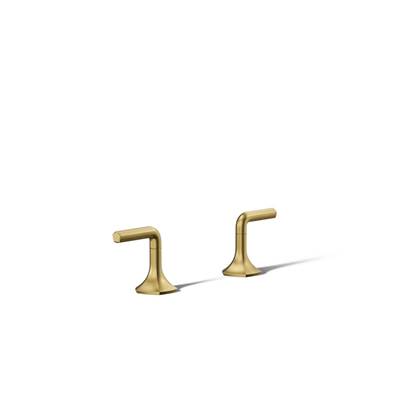 Kohler Occasion Deck-mount Bath Faucet Handles with Lever Design - Vibrant Brushed Moderne Brass